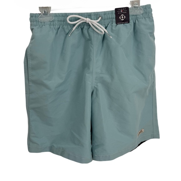 Tommy Hilfiger Swim Trunks Men NWT Size S Green Mesh Lined Elastic Waist 9” - Picture 1 of 8